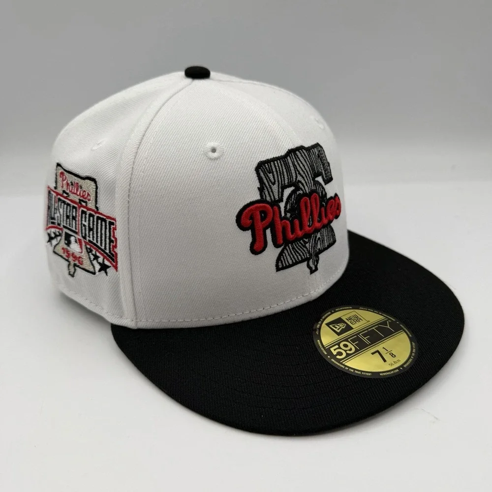 New Era 59Fifty Philadelphia Phillies Hat Cap 7 1/8 White 1996 All Star Game MLB